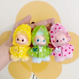 Doll Clothes For 10cm 4.0 Mini Labubu 4th Gen Exquisite Little Gift Creative Waterproof Raincoat Colorful Rain Boots Set