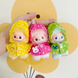 Doll Clothes For 10cm 4.0 Mini Labubu 4th Gen Exquisite Little Gift Creative Waterproof Raincoat Colorful Rain Boots Set