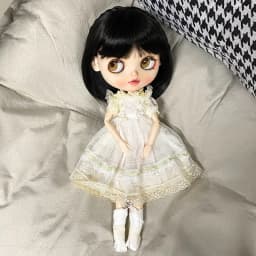 HOUZIWA Blyth Doll Accessories Black Brown Wigs Short