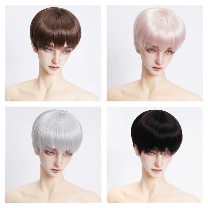 New 1/6 1/4 1/3 Doll's Wig for 30/45/60cm Bjd Doll Soft Silk Short Hair Girl Toys Dress Up Play House Doll Accessories, No Doll