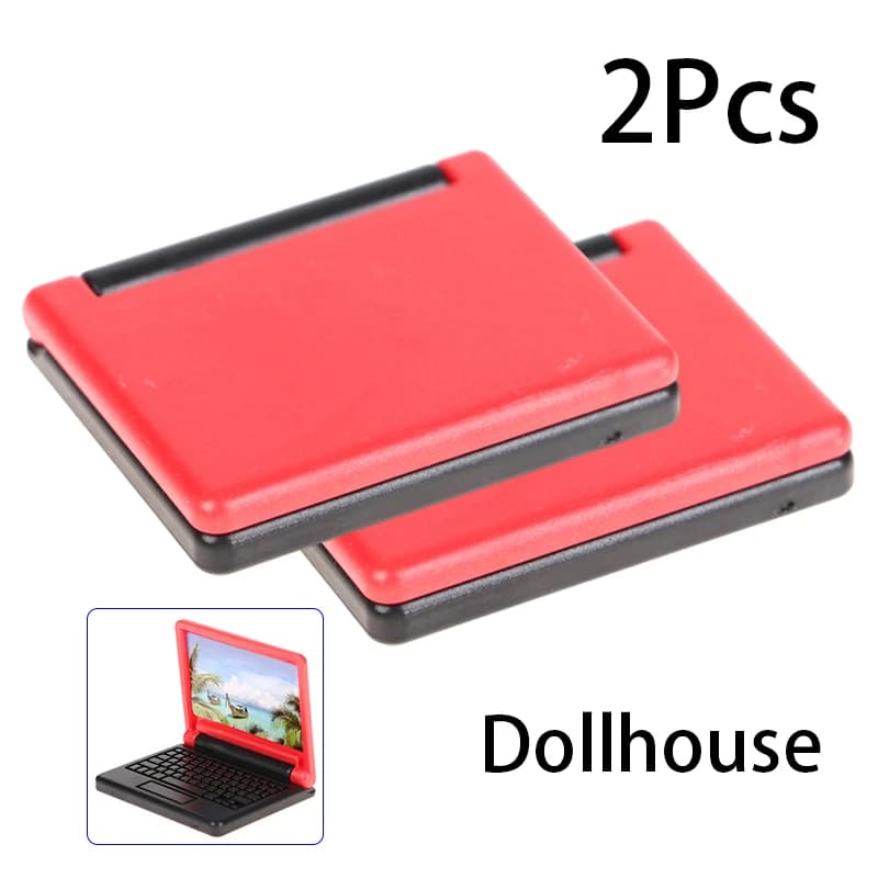 2pcs Dollhouse Miniature Modern Computer Model Furniture Accessories For Doll House Decor Pretend Play Toys