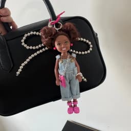 Ins Korean Version Spice Girl Princess Doll Pendant Keychain Cute African Black Skin BABI Doll Fashion Bag Decor Keychain Gift