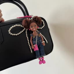 Ins Korean Version Spice Girl Princess Doll Pendant Keychain Cute African Black Skin BABI Doll Fashion Bag Decor Keychain Gift