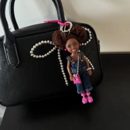 Ins Korean Version Spice Girl Princess Doll Pendant Keychain Cute African Black Skin BABI Doll Fashion Bag Decor Keychain Gift