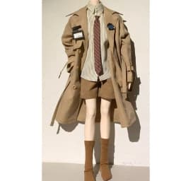 1/4 1/6 Doll's Clothes Suit for 45/30cm Bjd Doll Coat+work Badge+shirt+tie+shorts Uniform Dress Up Toys Doll Accessories,No Doll
