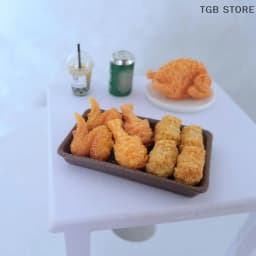 1Set Mini Simulation Fried Chicken Miniatures Food Doll House Decor DIY Supplies Model Food Ornament Toy Dollhouse Accessories