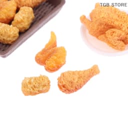 1Set Mini Simulation Fried Chicken Miniatures Food Doll House Decor DIY Supplies Model Food Ornament Toy Dollhouse Accessories