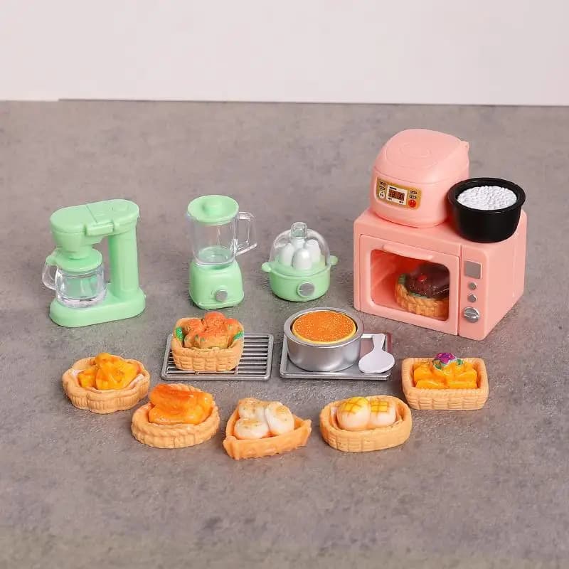 1 Set Pretend Bread For Doll Accessories 1/12 Scale Miniature Dollhouse Food Electronic Oven Rice Cooker Model