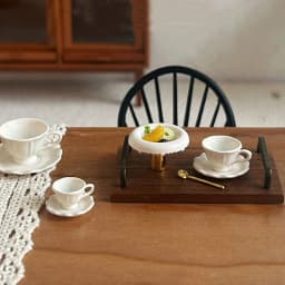 Intricate Dollhouse Miniature: French Retro Coffee Cup Plate, Perfect for Play Kitchen Accessorization and Scene Decoration.