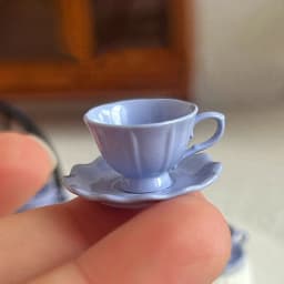 Intricate Dollhouse Miniature: French Retro Coffee Cup Plate, Perfect for Play Kitchen Accessorization and Scene Decoration.