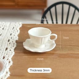 Intricate Dollhouse Miniature: French Retro Coffee Cup Plate, Perfect for Play Kitchen Accessorization and Scene Decoration.