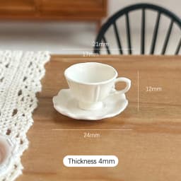 Intricate Dollhouse Miniature: French Retro Coffee Cup Plate, Perfect for Play Kitchen Accessorization and Scene Decoration.