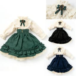 Blyth Clothes Retro Palace Style Ruffled Stand Collar Shirt High Waist Skirt Suit for Licca Azones Ob22 Ker YMY Doll Accessories