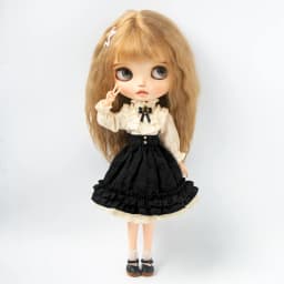 Blyth Clothes Retro Palace Style Ruffled Stand Collar Shirt High Waist Skirt Suit for Licca Azones Ob22 Ker YMY Doll Accessories