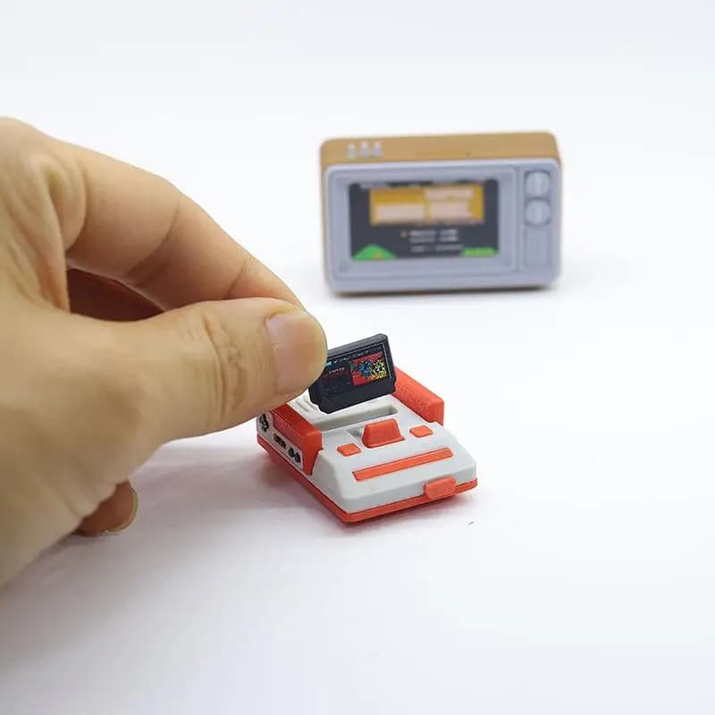 1/12 Miniature Dollhouse Furniture, Reminiscent TV Game Console Model, Living Room Scene Display, Doll Toy Accessories