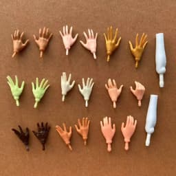 1/6 Monster Barbee Slim Doll Replacement Hands in White Beige Black Green DIY Doll Parts Elbows Hands