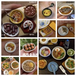 Handmade Miniature Chinese Food Collection, Realistic Daily Meals Bento Stir Fry Noodles Soup, 1:6 Scale Dollhouse Banquet Set