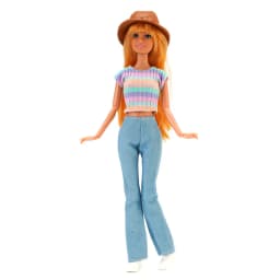 4Pcs/Set Doll Clothes Hat+Top+Jeans+Shoes Daily Cool Outfit Suitcase Accessories For 30CM&1/6 BJD Doll Clothes,Girl Toys Gifts