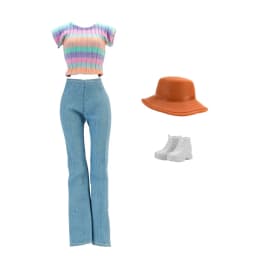 4Pcs/Set Doll Clothes Hat+Top+Jeans+Shoes Daily Cool Outfit Suitcase Accessories For 30CM&1/6 BJD Doll Clothes,Girl Toys Gifts
