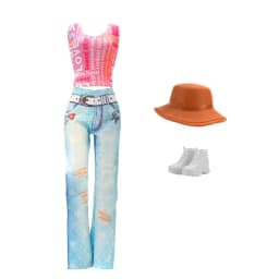 4Pcs/Set Doll Clothes Hat+Top+Jeans+Shoes Daily Cool Outfit Suitcase Accessories For 30CM&1/6 BJD Doll Clothes,Girl Toys Gifts