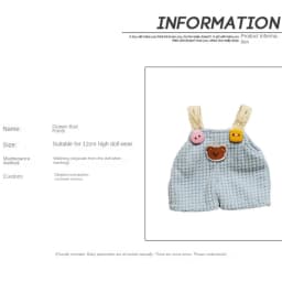 Sweet Handmade For Strap Pants DIY Replace For Jumpsuit Doll Wear 12cm Dolls