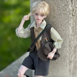 1/4 1/5 Doll's Clothes Suit for 45/36cm Bjd Doll Retro Academy Style Top+shorts+hat+vest+bag+socks Dress Up Doll Accessories