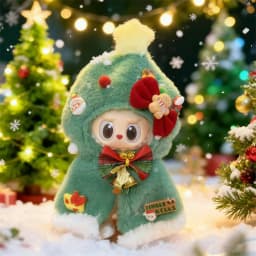 Doll Clothes for 15-17CM Labubu Clothing Merry Christmas Hat Scarf Elk Snowman Set Mini Plush Doll Accessory New Year Dress Gift