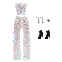 For 30CM Doll Clothes Accessories 11inch European American Fashion Doll Shining Clothing Pants Ornament Shoes Set