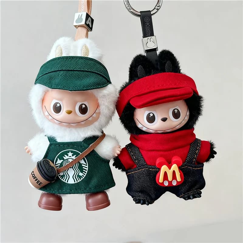 4.0 The Monsters Pin Love Series For Labubu Doll Workwear Fast Food French Fries Cosplay Clothes Fashion Coffee Ropa Clothing