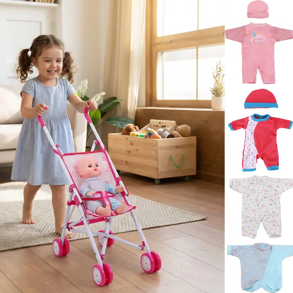 30CM Doll Mini Cart Baby Clothes Pajamas Daily Clothing Dollhouse Role-playing Accessories For 30CM Doll,Our Generation Kid Toys