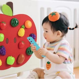 1 Set Fruits Play Kitchen Games Baby Felt Board Play Food Toys Wall Sticker Fine Motor Skills Early Educational Toy