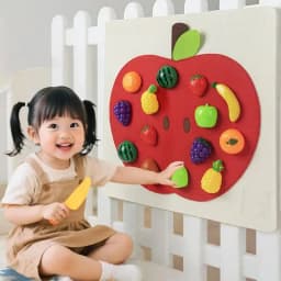 1 Set Fruits Play Kitchen Games Baby Felt Board Play Food Toys Wall Sticker Fine Motor Skills Early Educational Toy