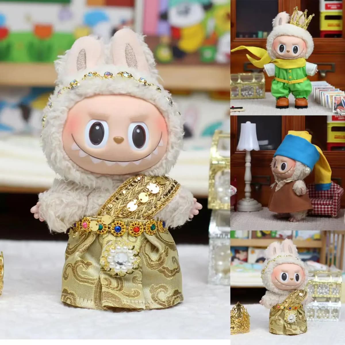 Clothes For Labubu 17cm Outfit Accessories For The Monsters Clothing Kid Gift Dress And Hairpin Shoes Traditional Thai Clothing