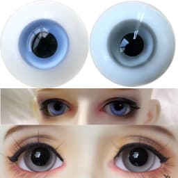 Wamami Grey/Blue Glass Eyes for Dolls 6mm-24mm Sizes Eyeball for Dollfie Reborn Making Crafts