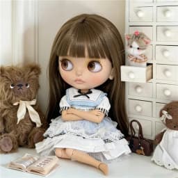 For Blythe Doll Clothes Princess Lace Maid Skirt Set Cartoon Cat Plaid Pants Vintage Dress Clothing OB24 OB22 1/6 Accessories