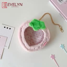 Evelyn Original Strawberry Baby Plush ItaBag Cartoon Storage Bag Suitable for 15cm dolls Walking Baby Pain Bag
