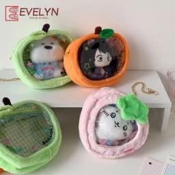 Evelyn Original Strawberry Baby Plush ItaBag Cartoon Storage Bag Suitable for 15cm dolls Walking Baby Pain Bag