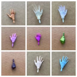 Monster Doll Replacements hands Slim Doll Colorful Hands Clear White Brown Green Purple Blue White Color Doll Parts