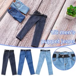 Doll Clothes 1/6 Scale Jeans 12" Scale Pants Doll Pants Man Toy Decor