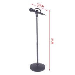 Black Dollhouse Microphone Cute Mini Plastic Microphone Model Dollhouse Miniature Furniture Accessories