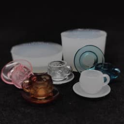 1 Set Dollhouse Miniature Tea Cup Silicone Mold UV Epoxy Turnover Food And Play Bowl Mold Doll Accessories Toy Scene Decoration