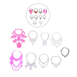 10Pcs Dollhouse Miniature Electroplated Crown Necklace Earstuds Bracelets Earrings Pendant Model Dressing Princess Doll Toy