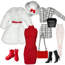 27-30CM Fashion Doll Clothes Red Fur Coat Dress Pants Boots Handmade Outfits for 1/6 Doll Clothing Accessories BJD Doll Clothes