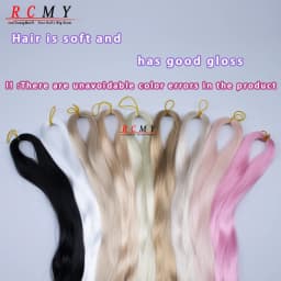RCMY Red Milk Silk Doll Wig BJD/SD Doll Hair Rooting Doll Wigs Transplant Hand-crocheted Pink Gold Black Doll Hair Accessories