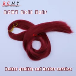 RCMY Red Milk Silk Doll Wig BJD/SD Doll Hair Rooting Doll Wigs Transplant Hand-crocheted Pink Gold Black Doll Hair Accessories
