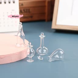 1Pc Miniature Glass Candy Jar Model 1/12 Scale Simulation Food Dessert Can for Dollhouse Decoration Toys Accessories