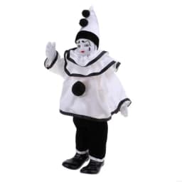 Porcelain Circus Clown Figurine Hand Painted Model Figure Aesthetic Decorative Doll for Home Office Tabletop Display