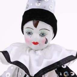 Porcelain Circus Clown Figurine Hand Painted Model Figure Aesthetic Decorative Doll for Home Office Tabletop Display