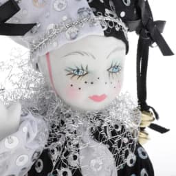Porcelain Circus Clown Figurine Hand Painted Model Figure Aesthetic Decorative Doll for Home Office Tabletop Display