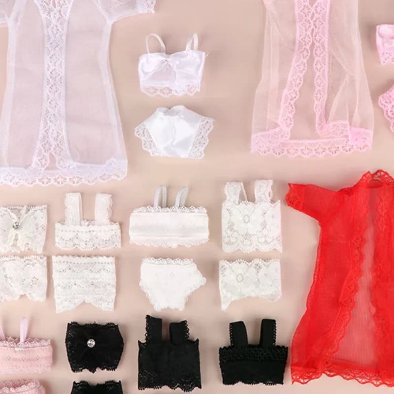 1/6 Doll Lace Underwear Bra Briefs Pajamas Set 30CM Dolls Clothes Suit Doll Decoration Accessories For Kid Pretend Play Toys